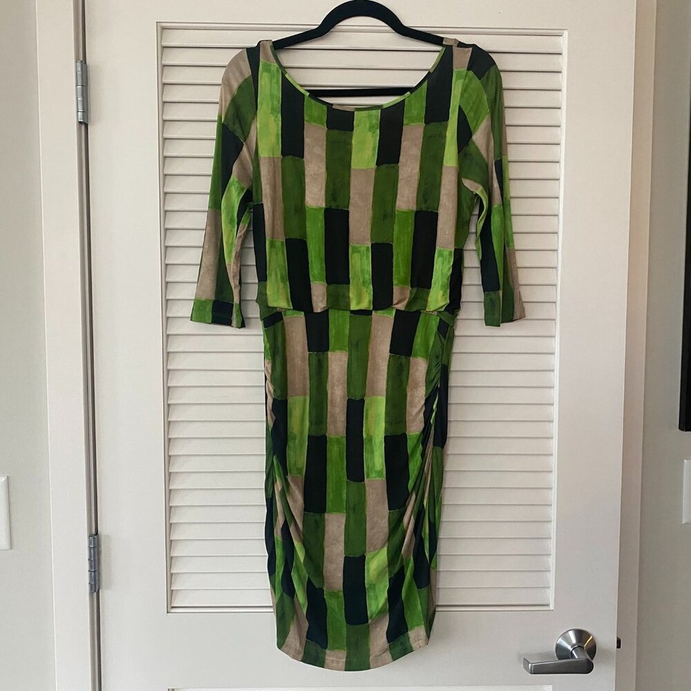 Tracy Reese x Anthropologie Abstract Half Sleeve Open Back Mini Dress, Size S